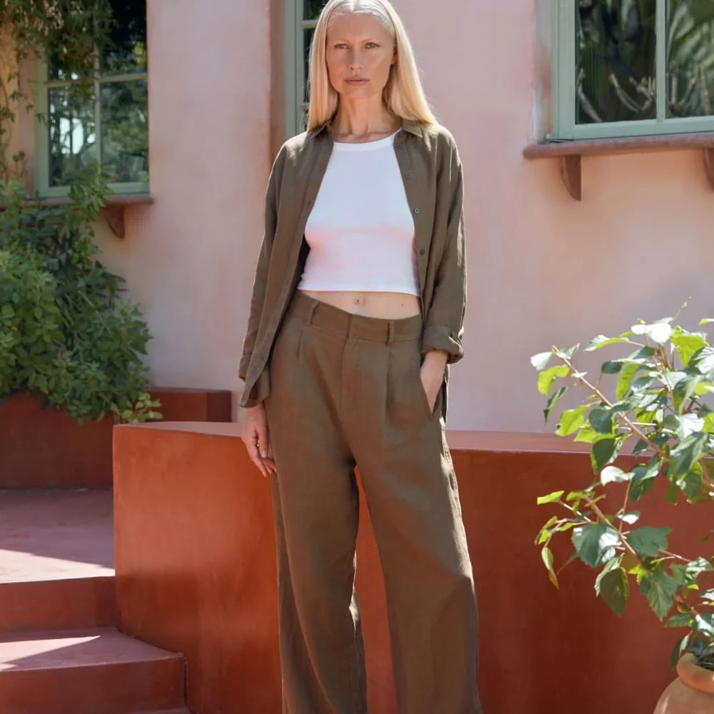 The Linen Way-High® Drape Pant  | Beech (5)