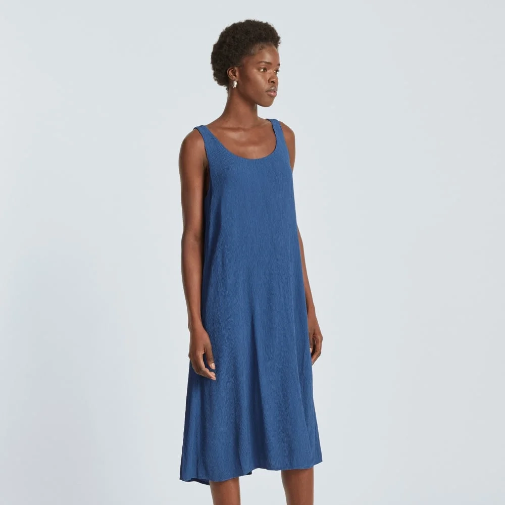 The Naia™ Ripple Tank Dress | Deep Blue (4)