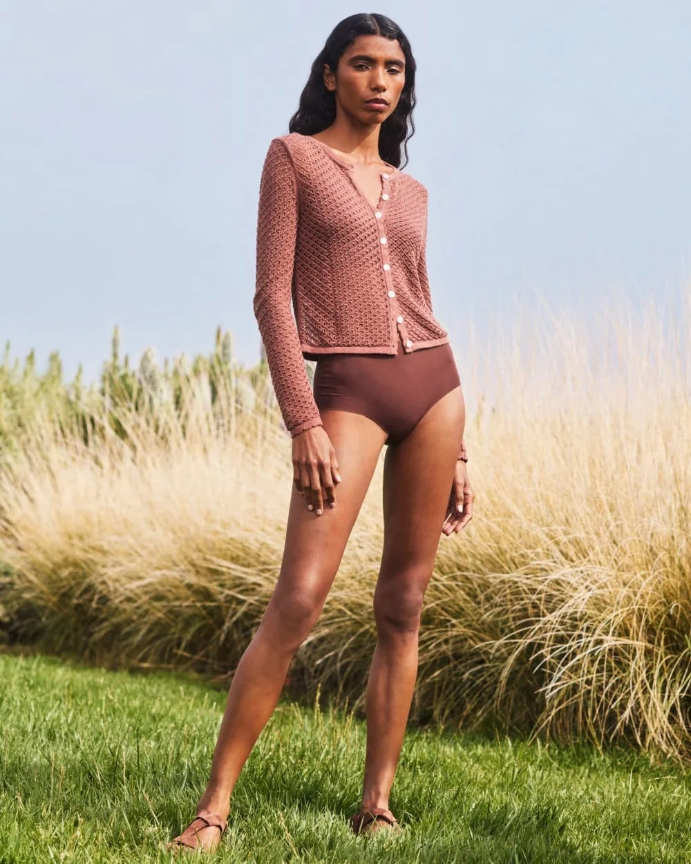 The Lace Knit Cardigan | Mocha (6)