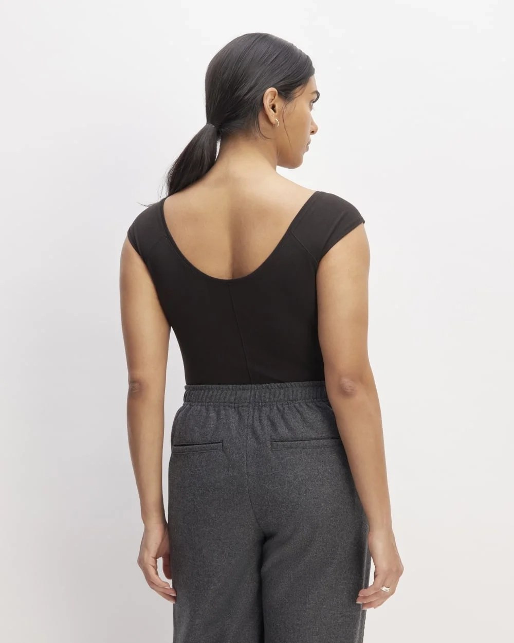 The Supima® Form Cap-Sleeve Tee | Black (4)