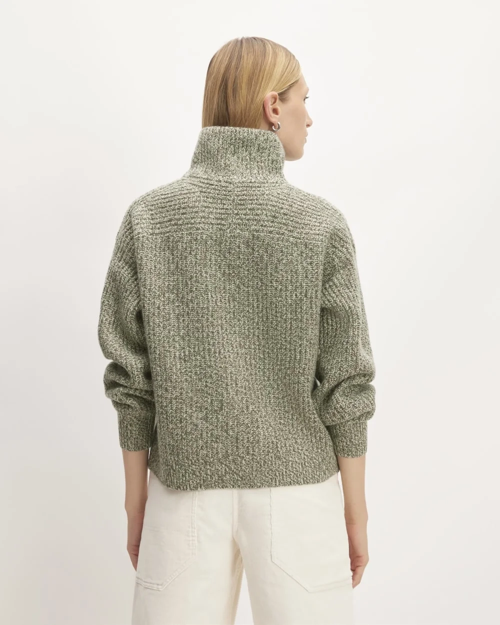The Half-Zip Sweater in Luxe Merino | Seafoam Green / Kambaba Twist (3)
