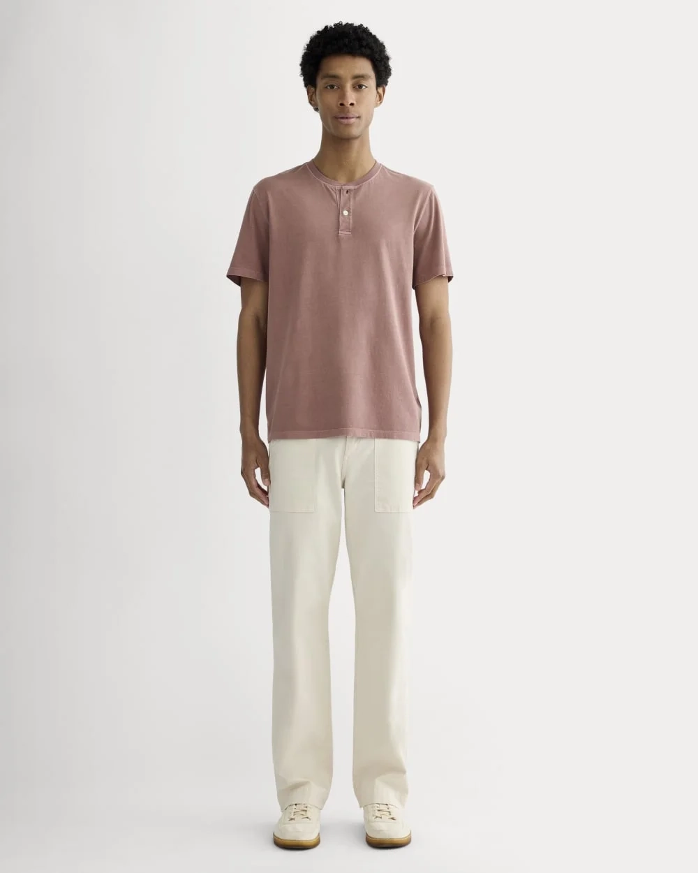 The Essential Organic Garment-Dyed Henley | Brown Garment Dye (4)