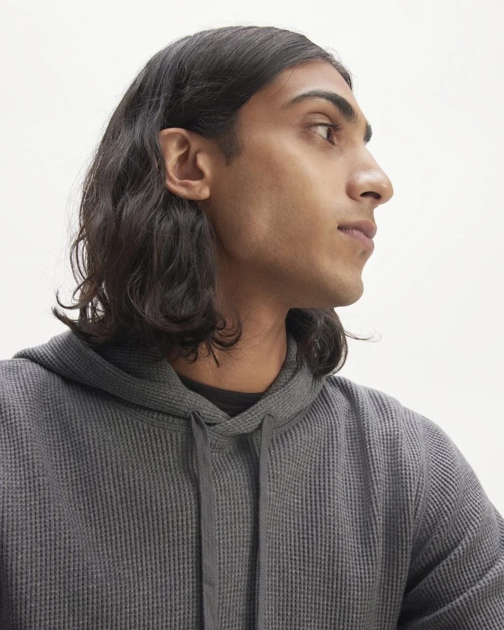The Waffle-Knit Hoodie | Heathered Charcoal (5)