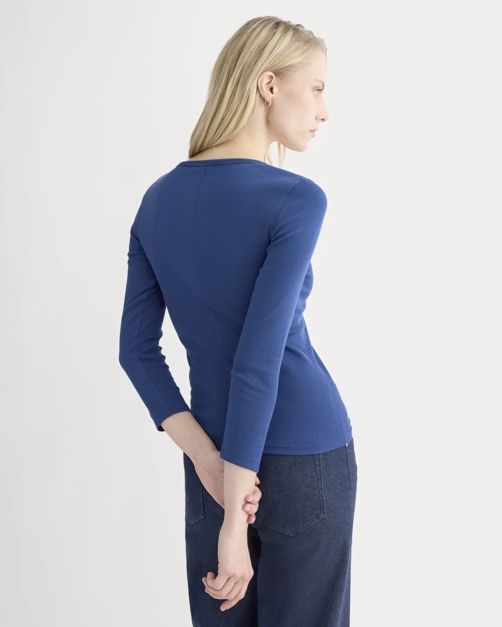 Luxe Rib Deep U-Neck Top | Estate Blue (4)