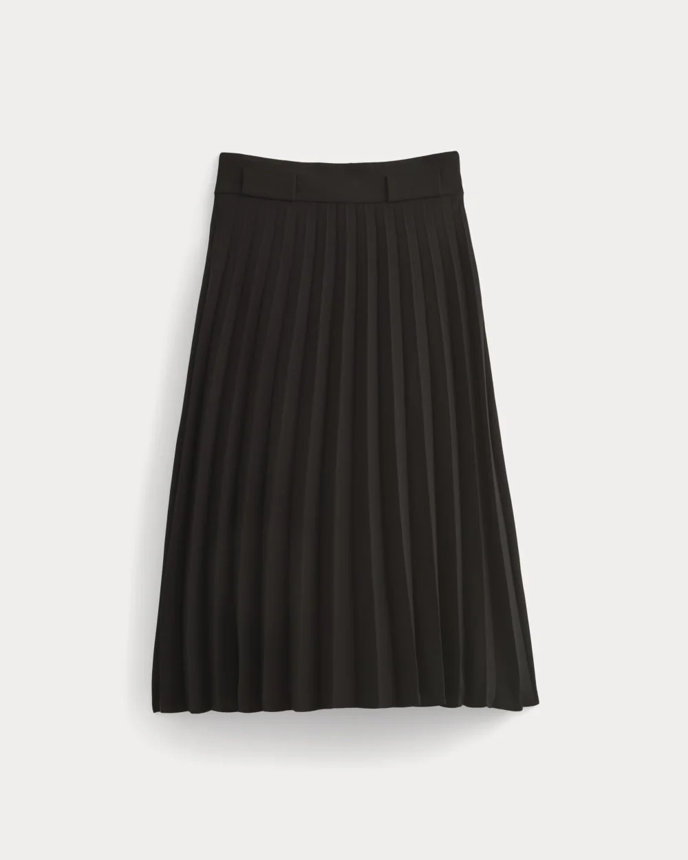 Pleated Crepe Midi Skirt | Black (3)
