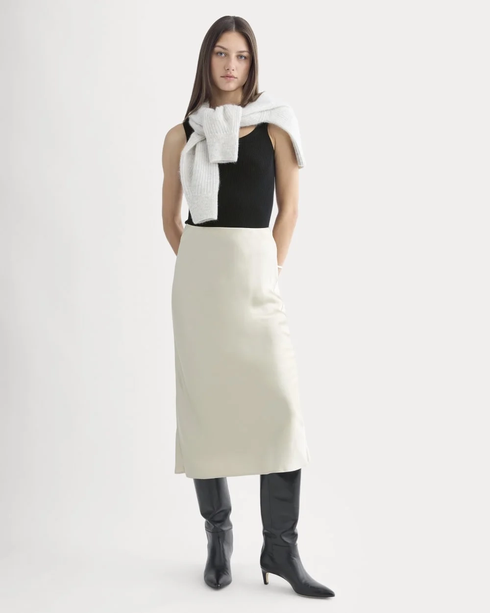 Slip Skirt in Silk Charmeuse | Peyote
