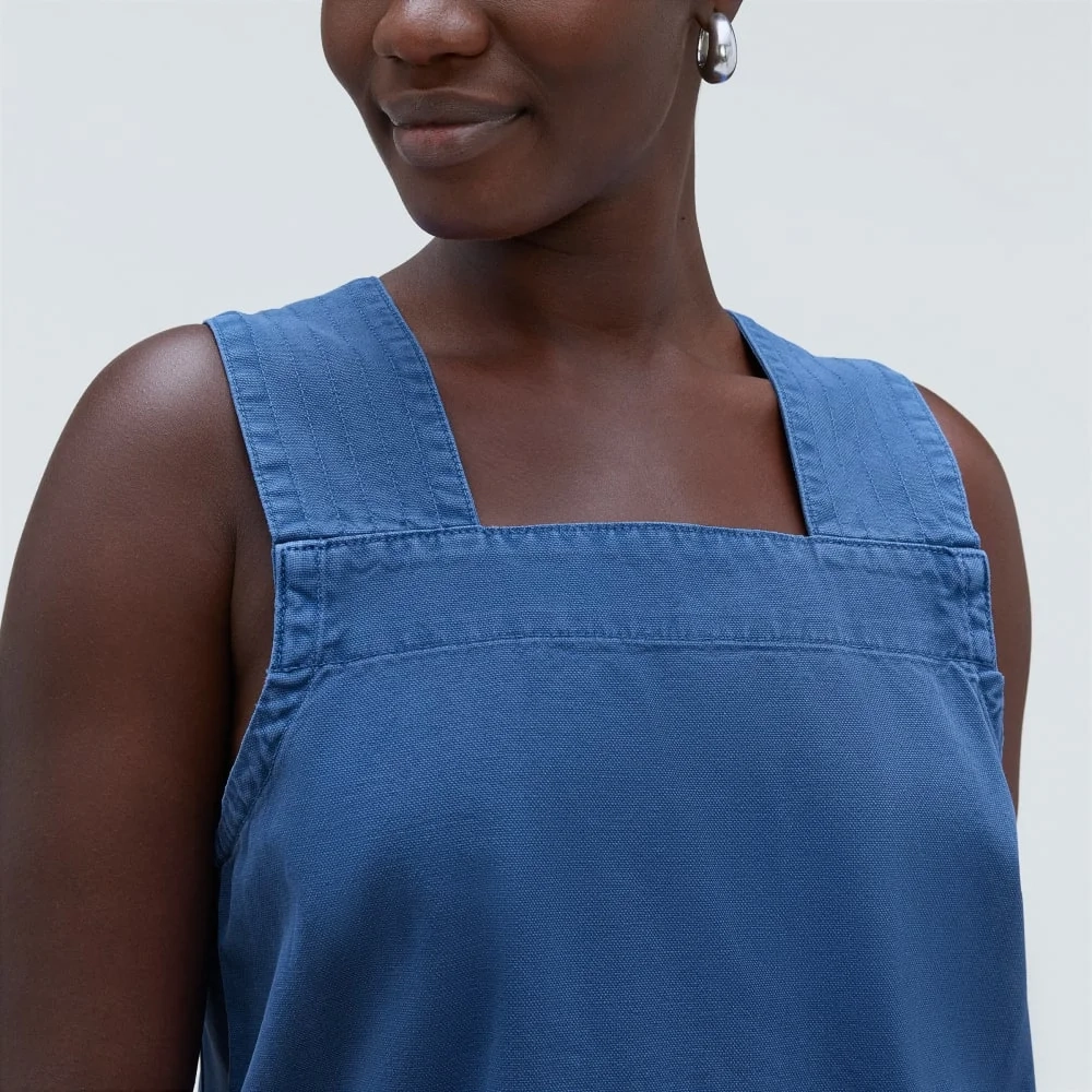 The Cross-Back Apron Mini Dress | Deep Blue (4)