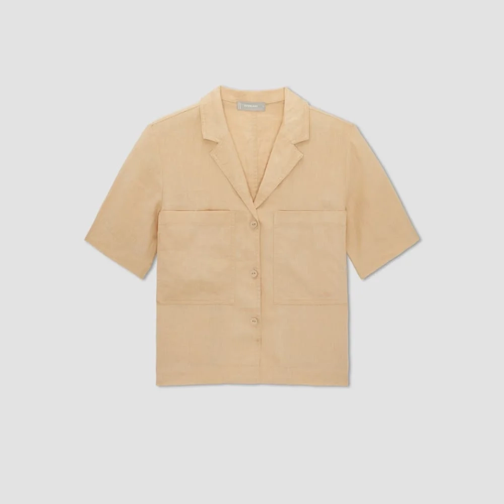 The Linen Workwear Shirt | Warm Khaki (5)