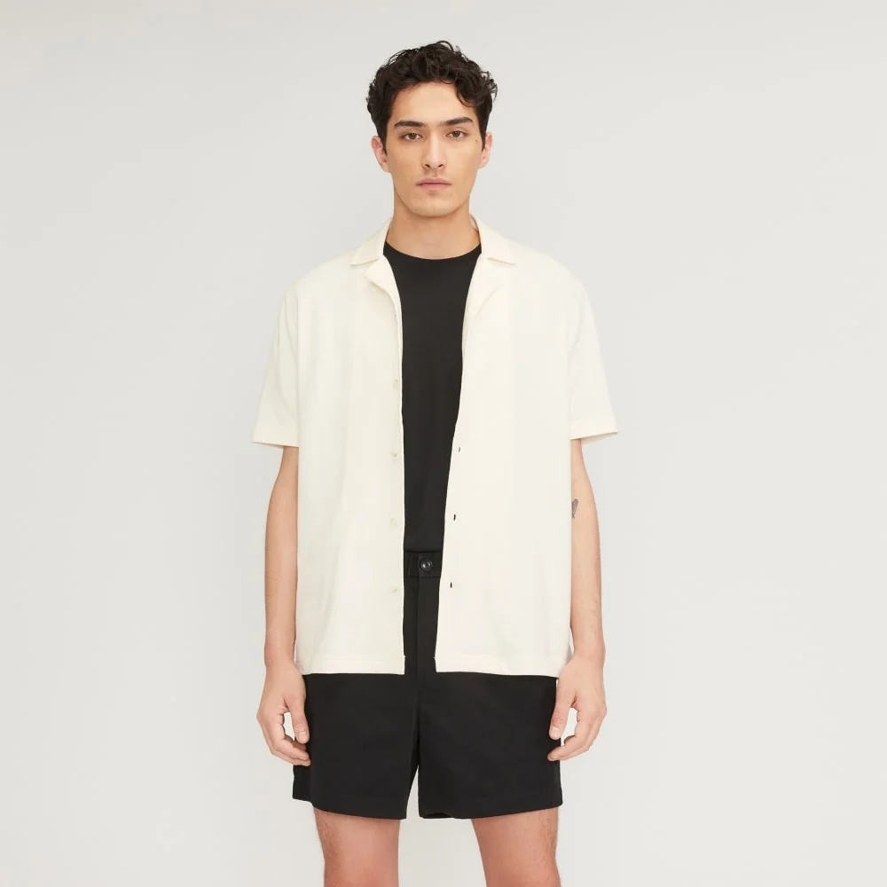 The Pique Short-Sleeve Shirt | Bone