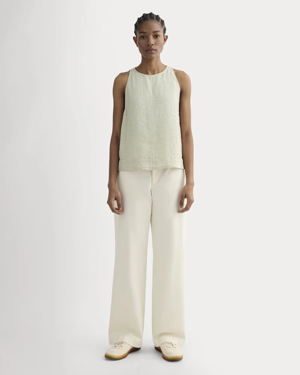 The Linen High-Neck Tank | Elm Gingham (4)