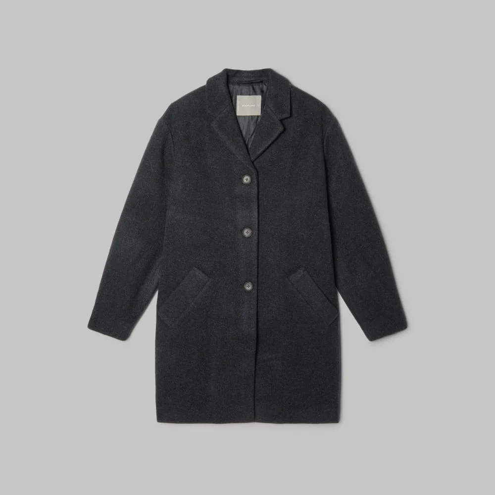 The Italian ReWool® Cocoon Coat | Heathered Black (4)