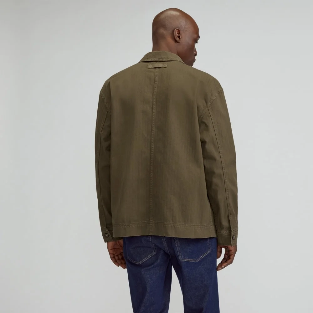 The Organic Cotton Herringbone Utility Jacket | Beech (6)