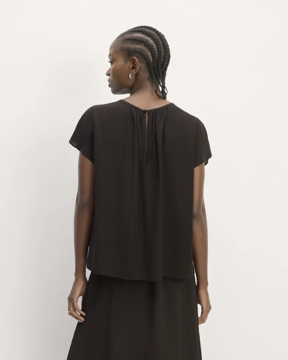 The Gathered Neck Top | Black (4)