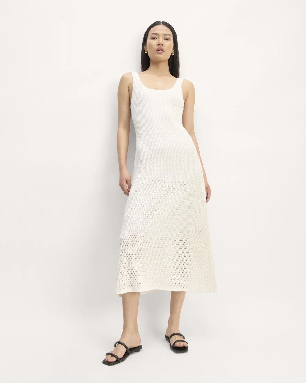 The Crochet Knit Tank Dress | Bone (4)