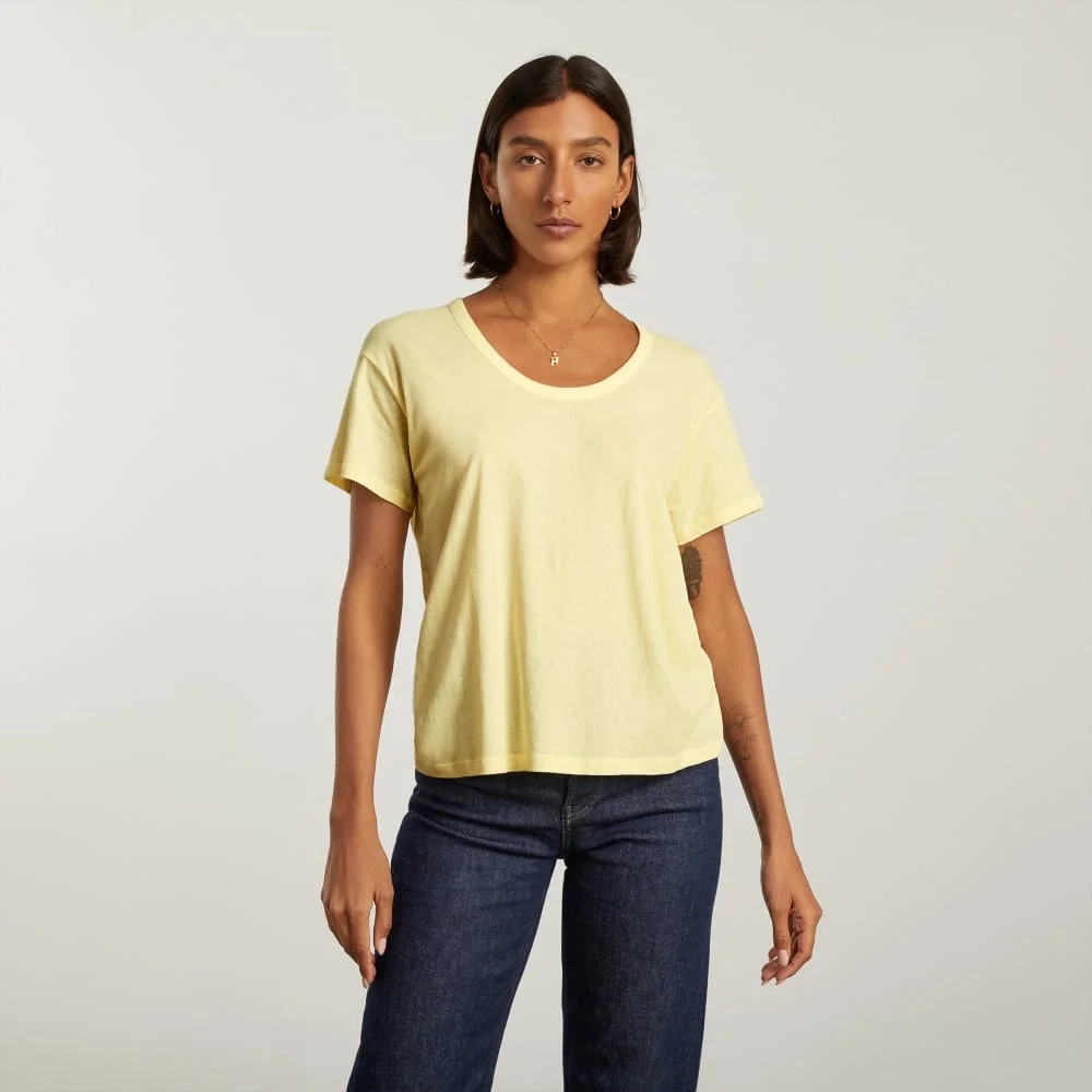 The Air Scoop-Neck Tee | Pastel Yellow (4)