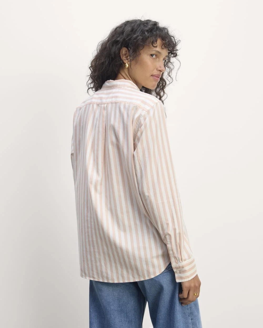 The Must-Have Shirt in Silky Cotton | Bone / Blush Pink (2)