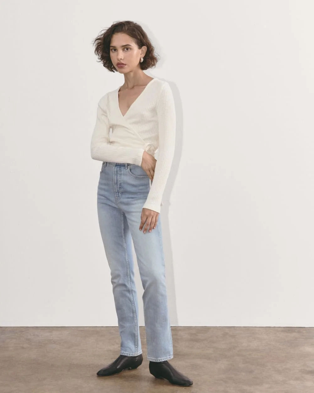 The Cozy Rib Wrap Top | Bone (5)