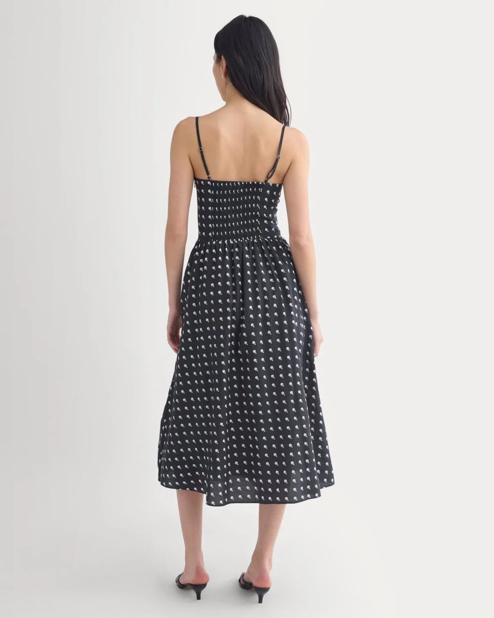 Midi Dress in Cotton Silk Voile | Black (4)