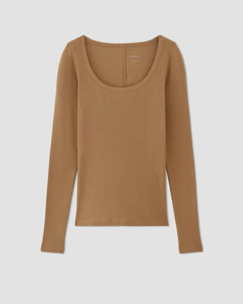 The Luxe Rib Long-Sleeve Scoop-Neck Tee | Toasted Coconut (3)