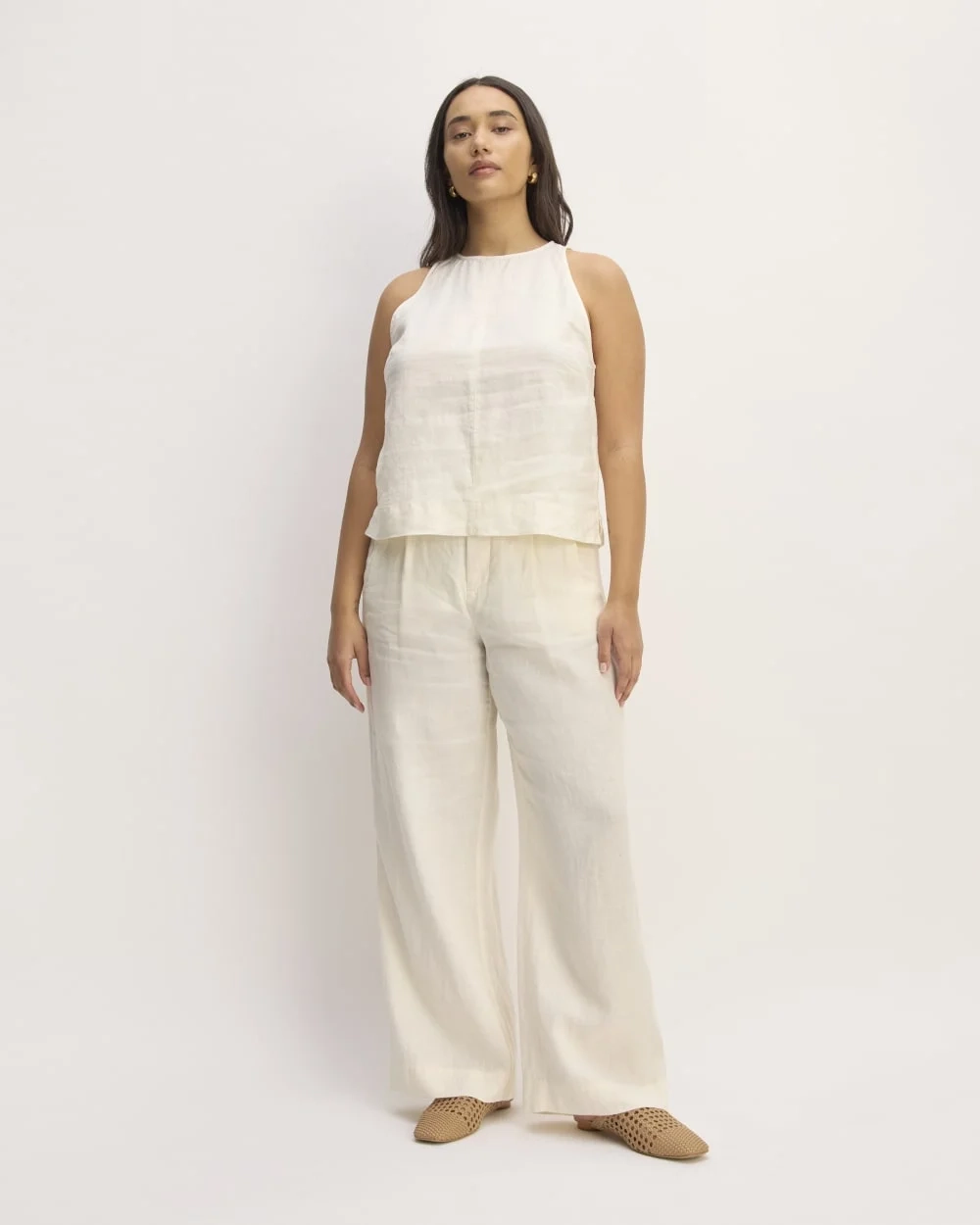 The Linen High-Neck Tank | Bone (5)