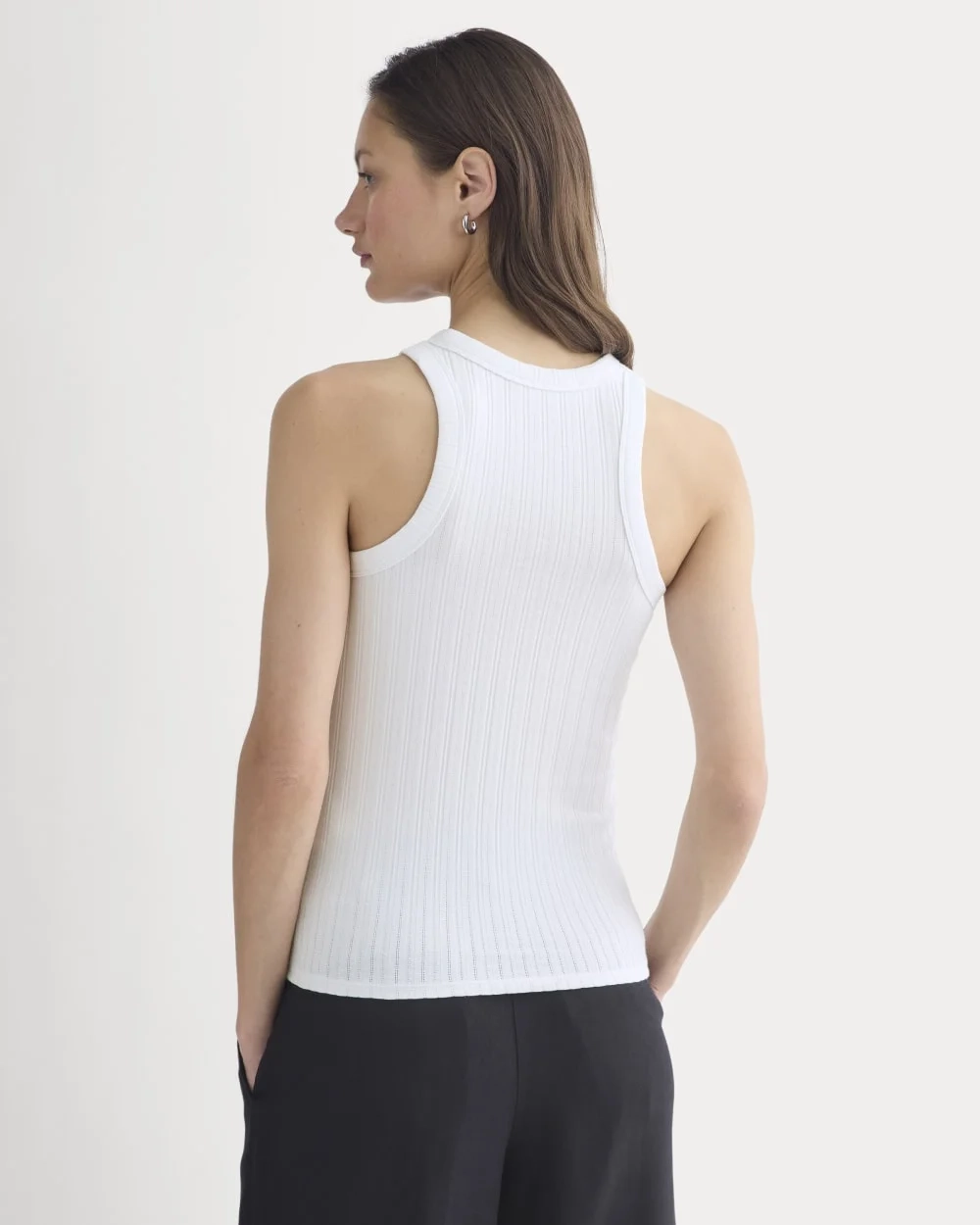 Racerback Tank in Pointelle | White (5)