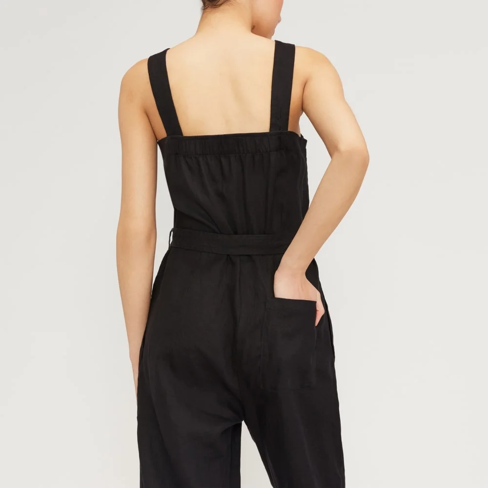 The Linen Jumpsuit | Black (5)