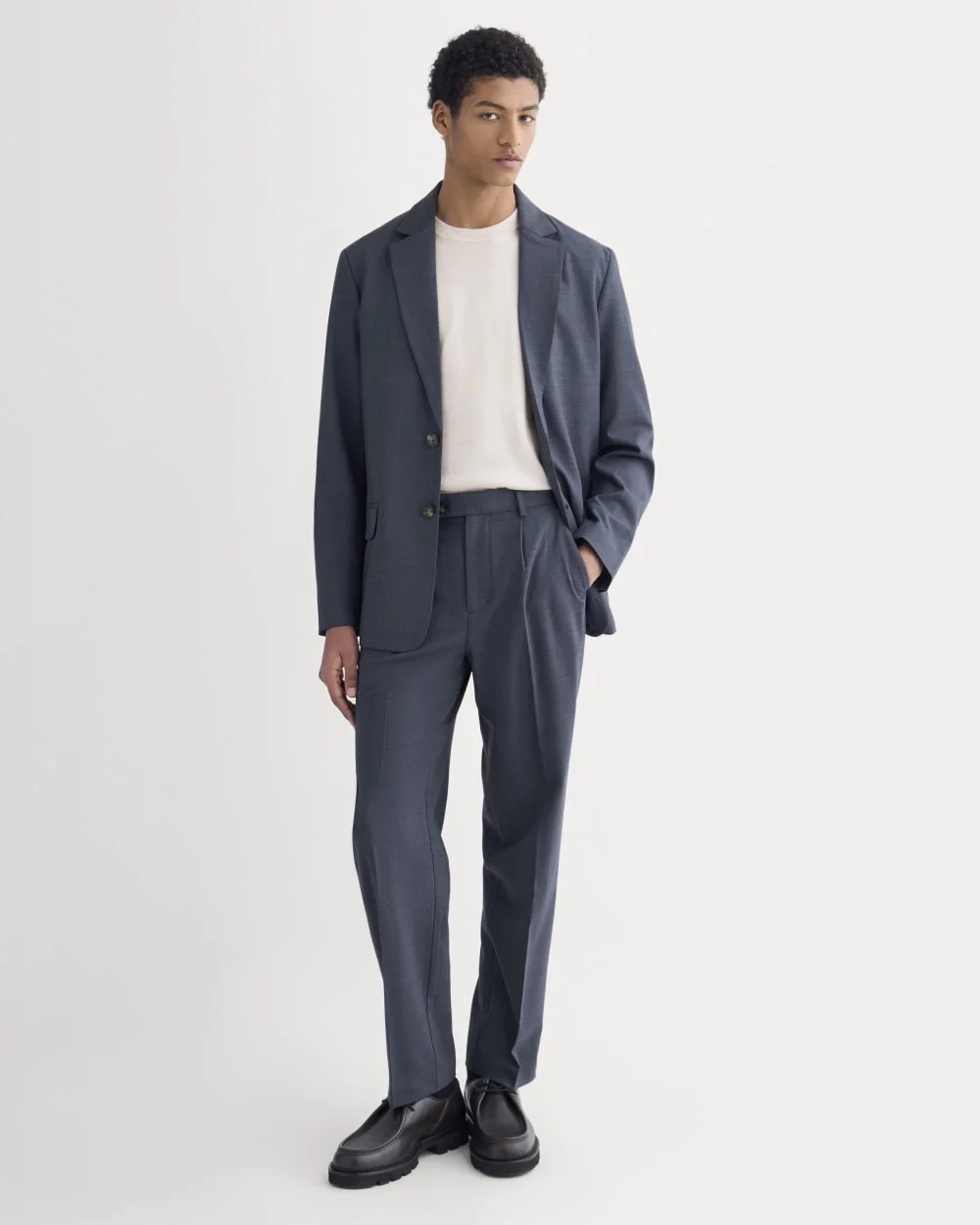 Tropical Wool Blazer | Heathered Navy (4)