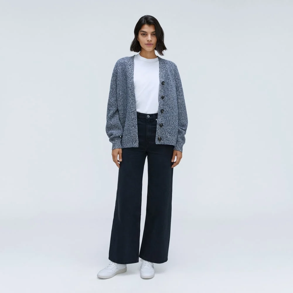 The Felted Merino Cardigan | Dark Mallard / Oat Twist (2)