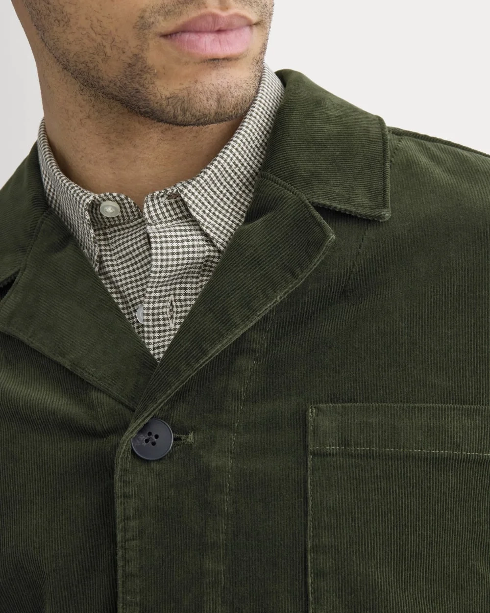 Fine Wale Corduroy Chore Blazer | Dark Forest (3)