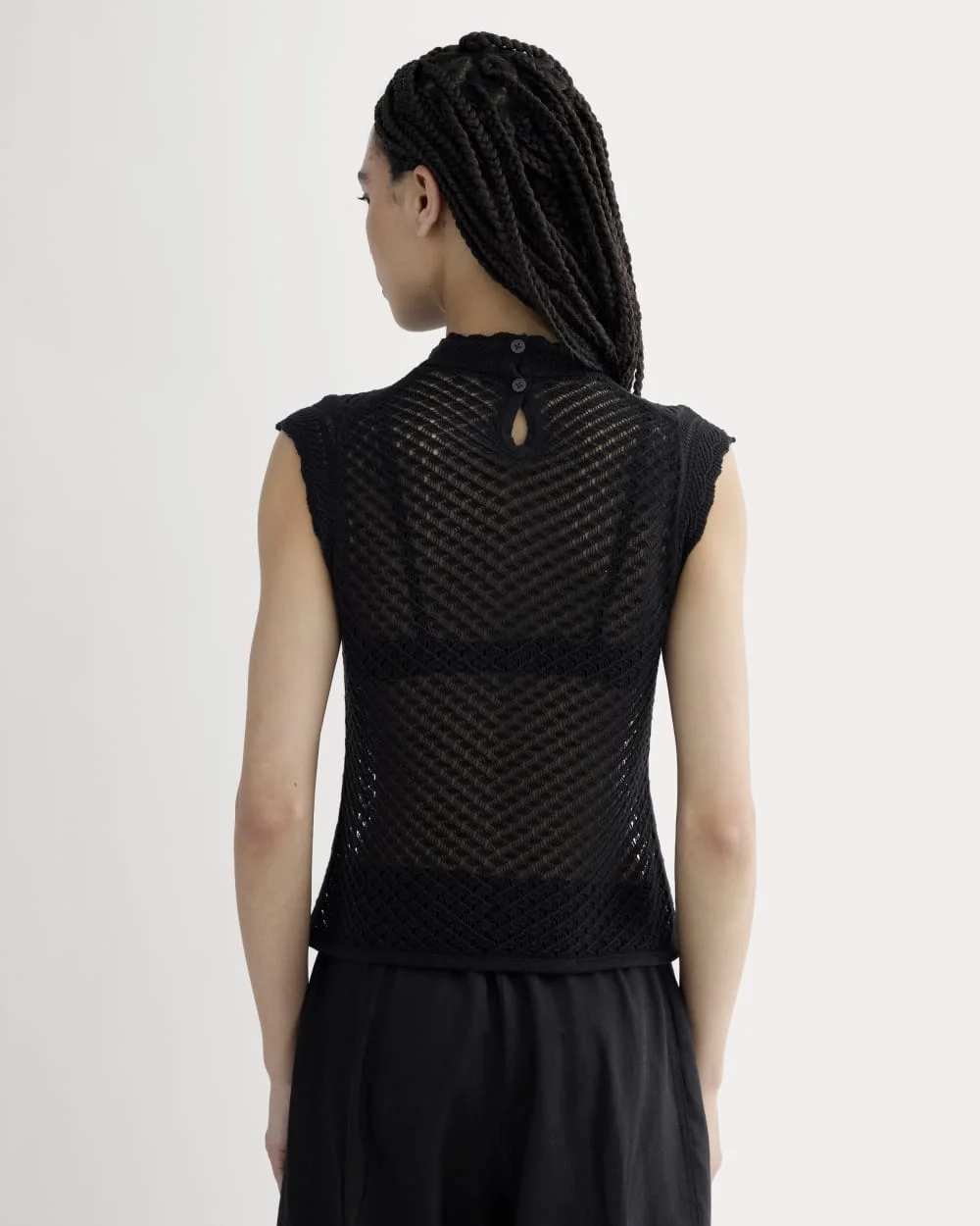 The Lace Knit Tank | Black (5)