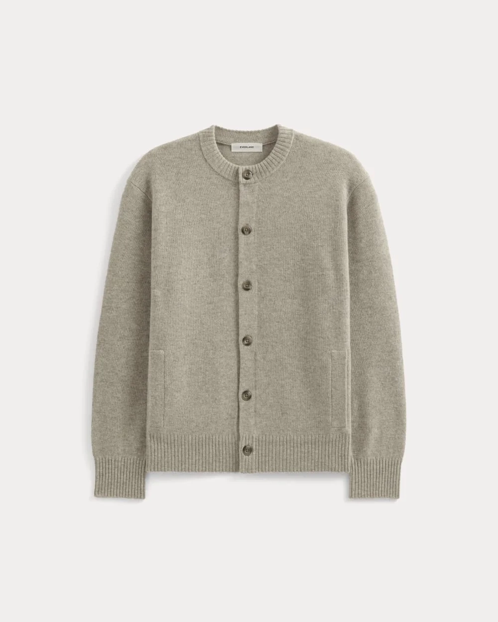 Luxe Merino Crew Cardigan | Heather Gravel (5)