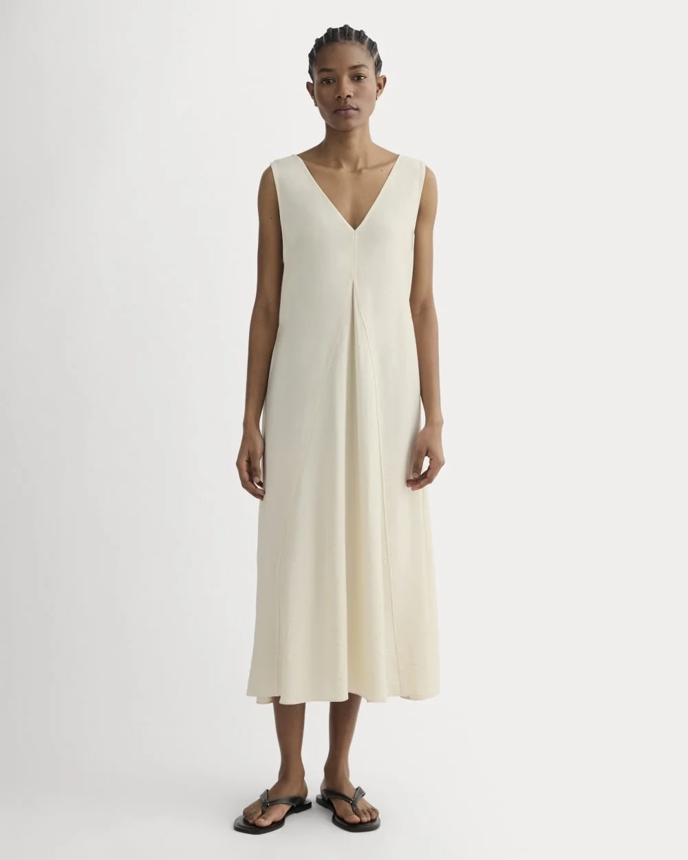 The V-Neck Dress in SoftLuxe | Sandshell