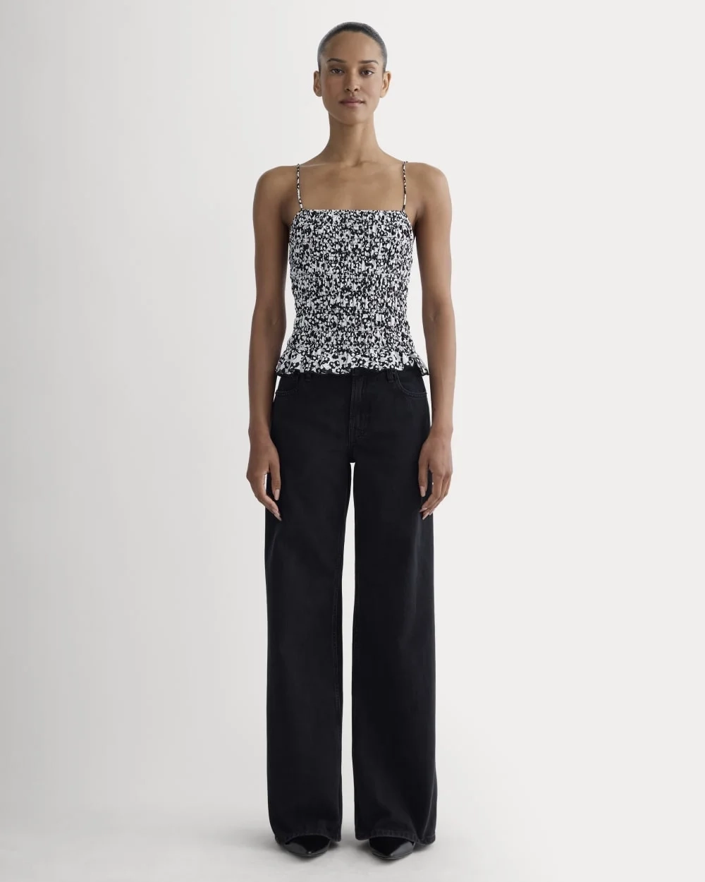 The Smocked Tank | Bone / Black Floral (3)