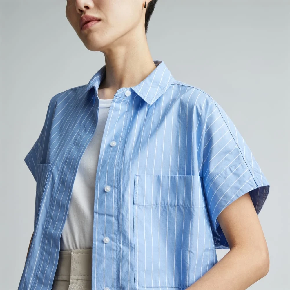 The Short-Sleeve Box Shirt |  Mariner Blue / White (5)