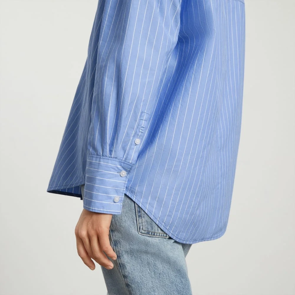 The Oversized Poplin Shirt | Powder Blue / White (8)
