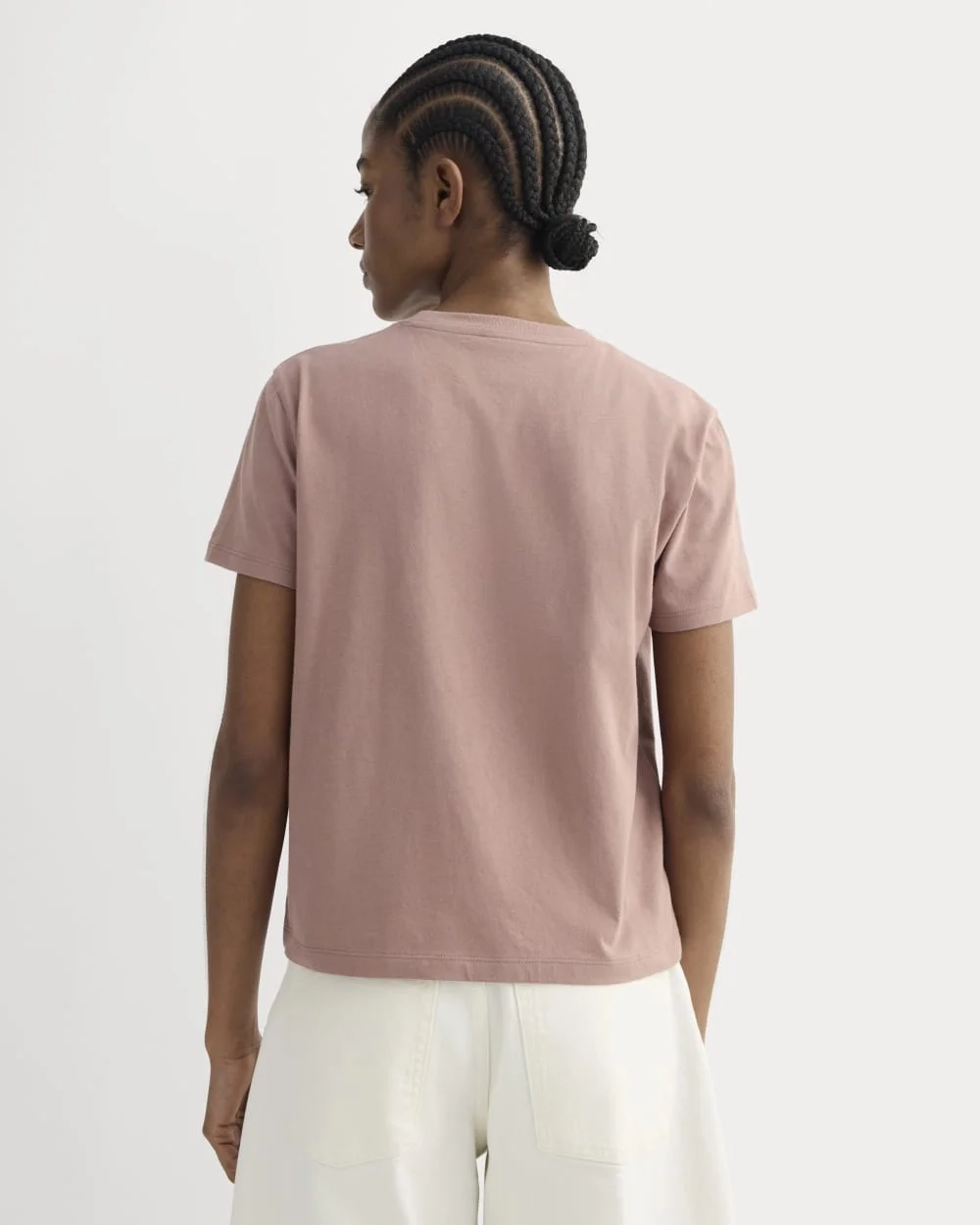 The Box-Cut Tee in Essential Cotton | Rose Dusk | No Pocket (2)