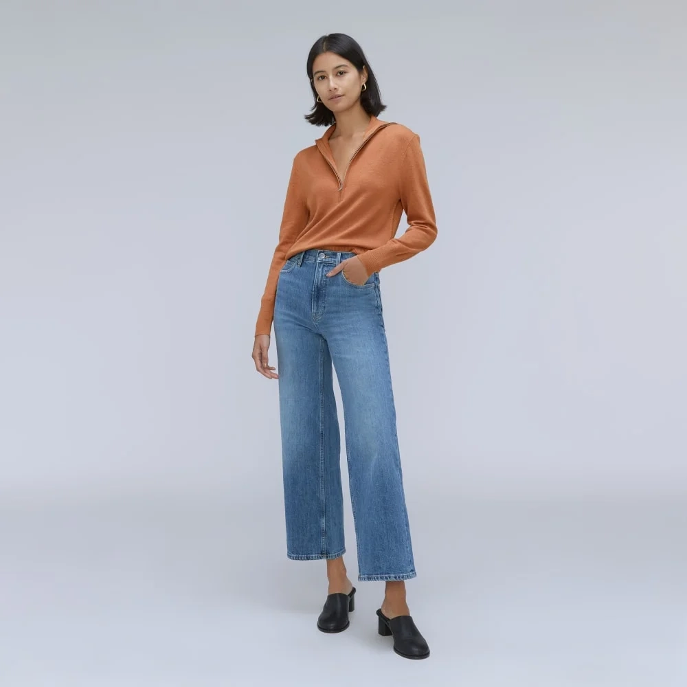 The Luxe Merino Half-Zip Sweater | Tawny Brown (3)