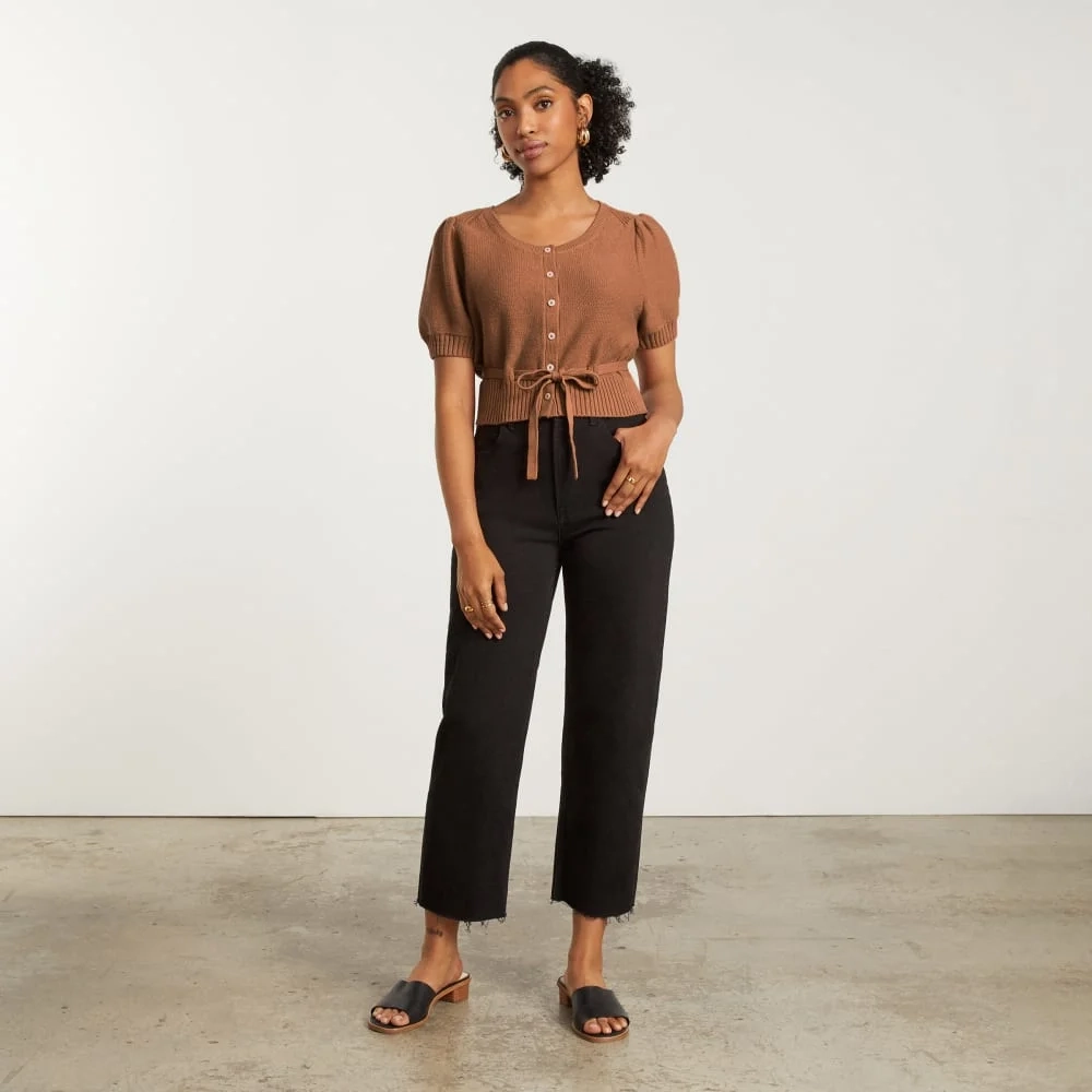The Puff Sleeve Sweater Top | Tawny Brown (4)