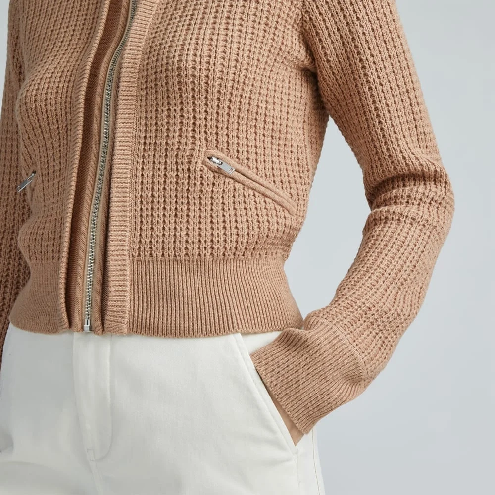 The Cropped Cotton-Merino Bomber |  Chestnut (6)
