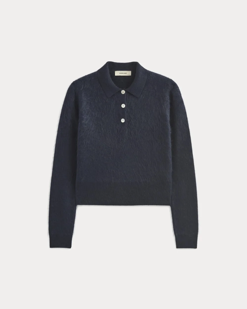 Lush Cashmere Cropped Polo Sweater | Starry Navy (3)