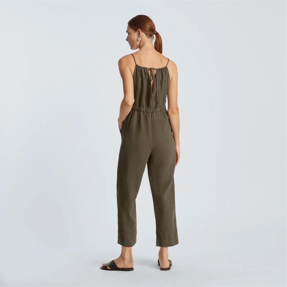 The Linen Shoestring Jumpsuit | Beech (5)