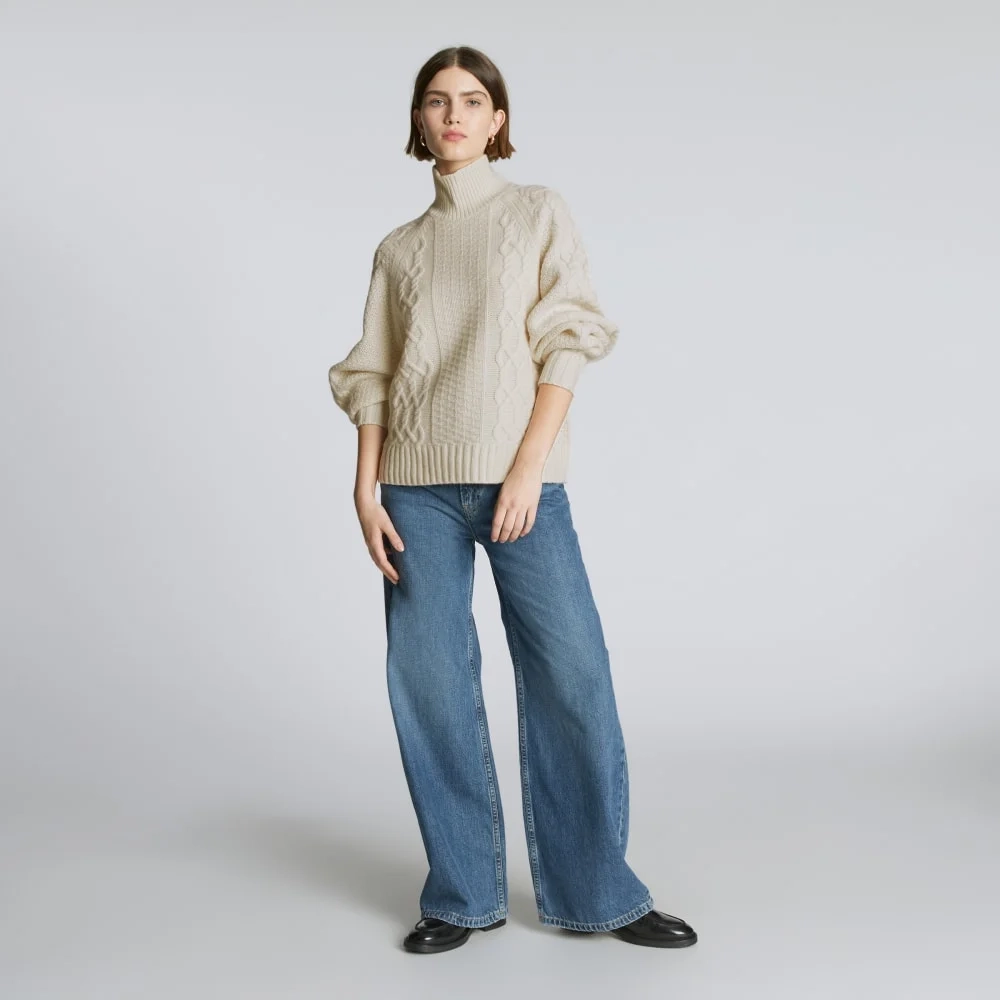 The Felted Merino Cable Sweater | Bone (6)