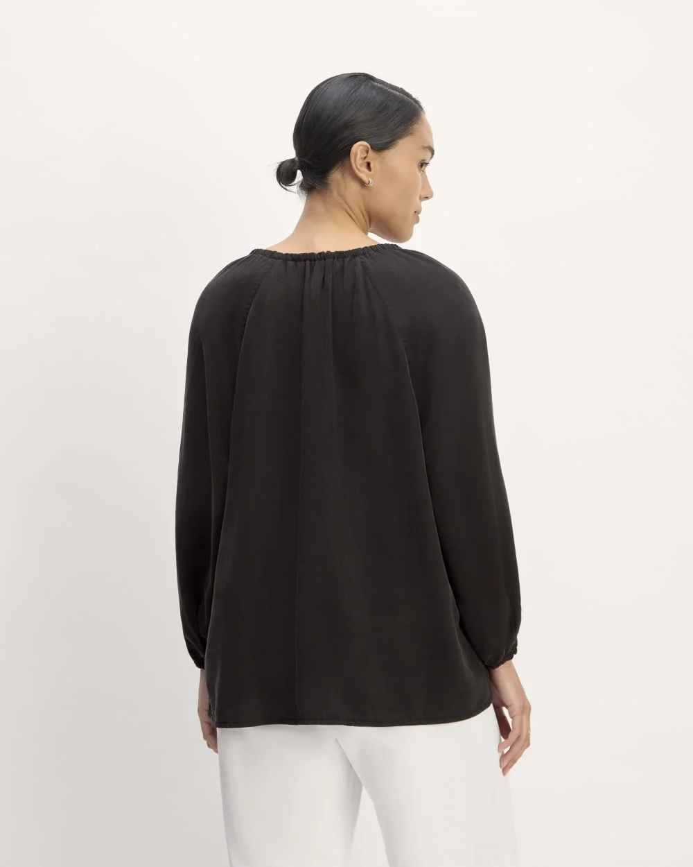 The Gathered Shirt in Butterlite | Black (6)