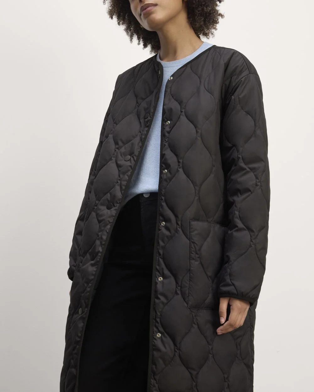 The Long Quilted Liner | Black (5)
