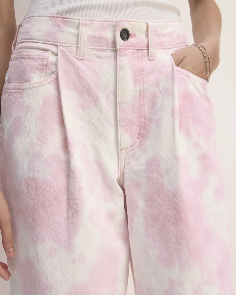 The Everlane x Marques' Almeida Canvas Oversized Barrel Pant | Pink Tie-Dye (6)