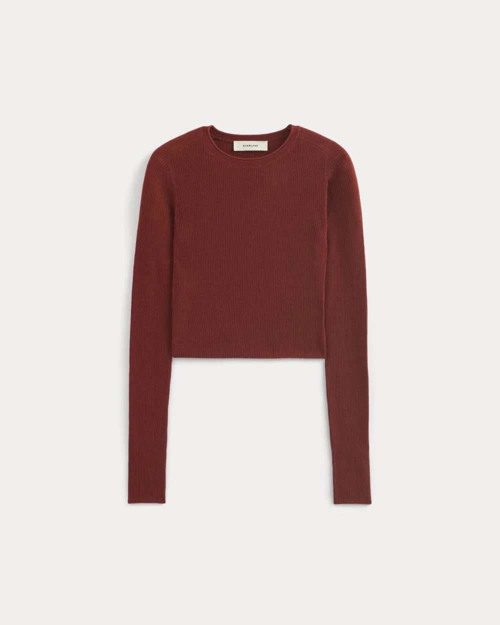 The Cropped Crew Top in Ultrafine Merino | Merlot (5)