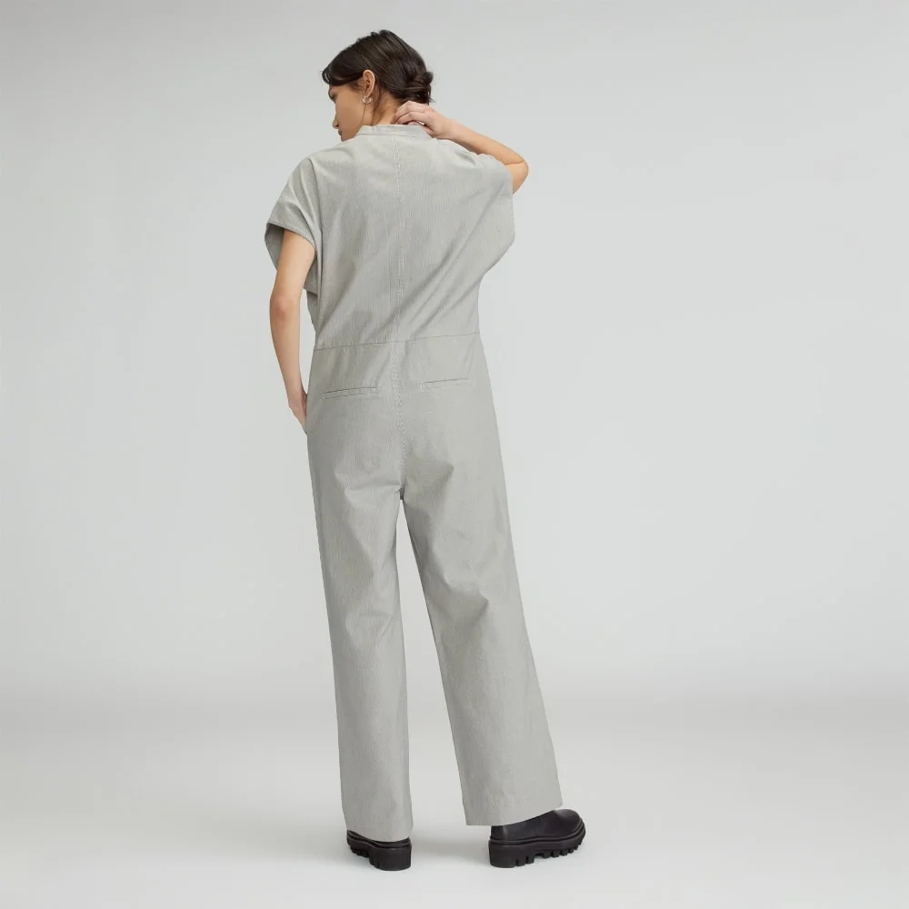 The Easy Workwear Jumpsuit | Canvas Tan / Navy (2)