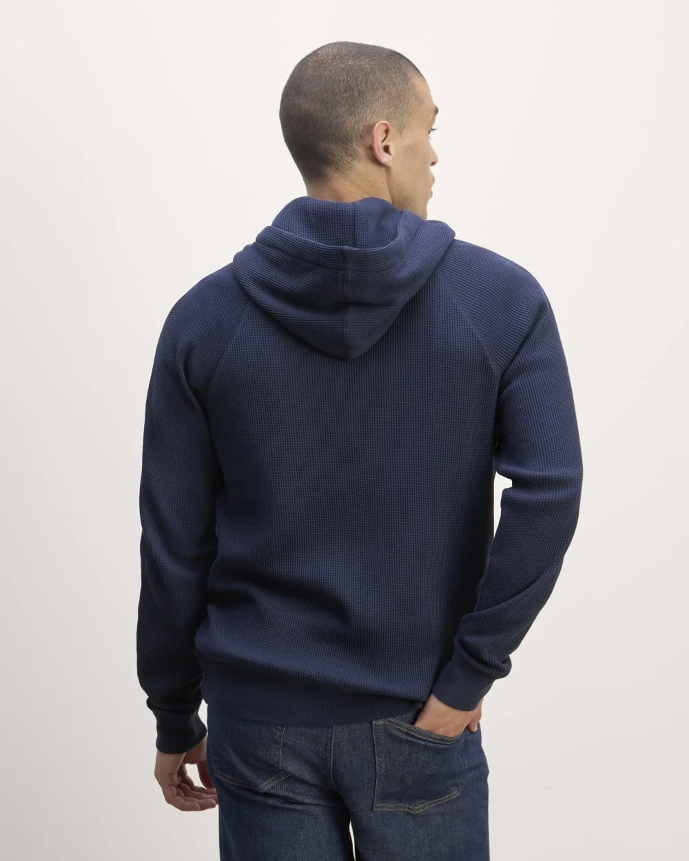 The Waffle-Knit Hoodie | Navy (4)