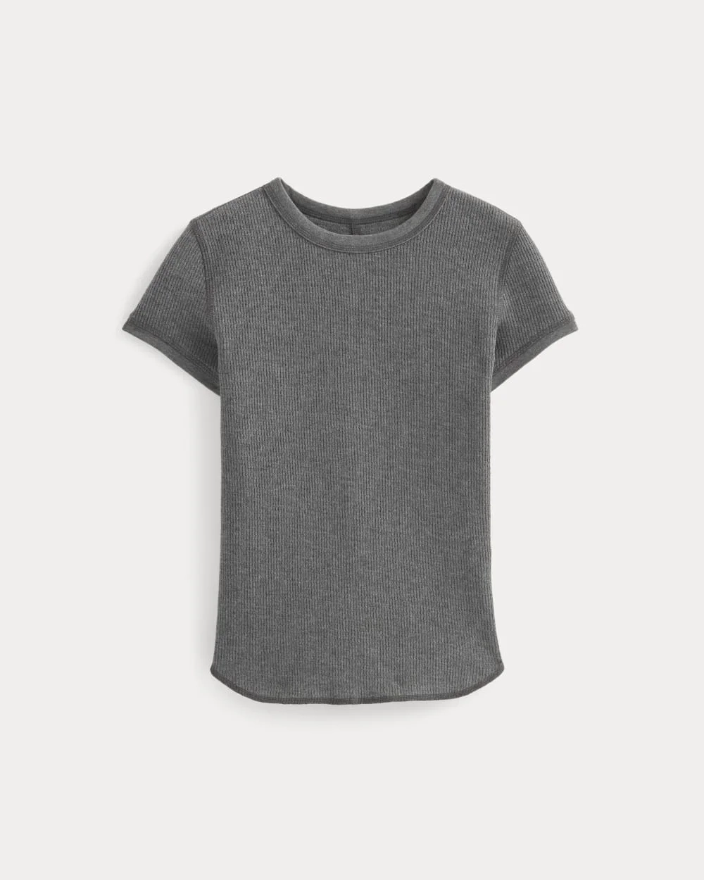 Shrunken Tee in Cozy Waffle | Heathered Charcoal (3)
