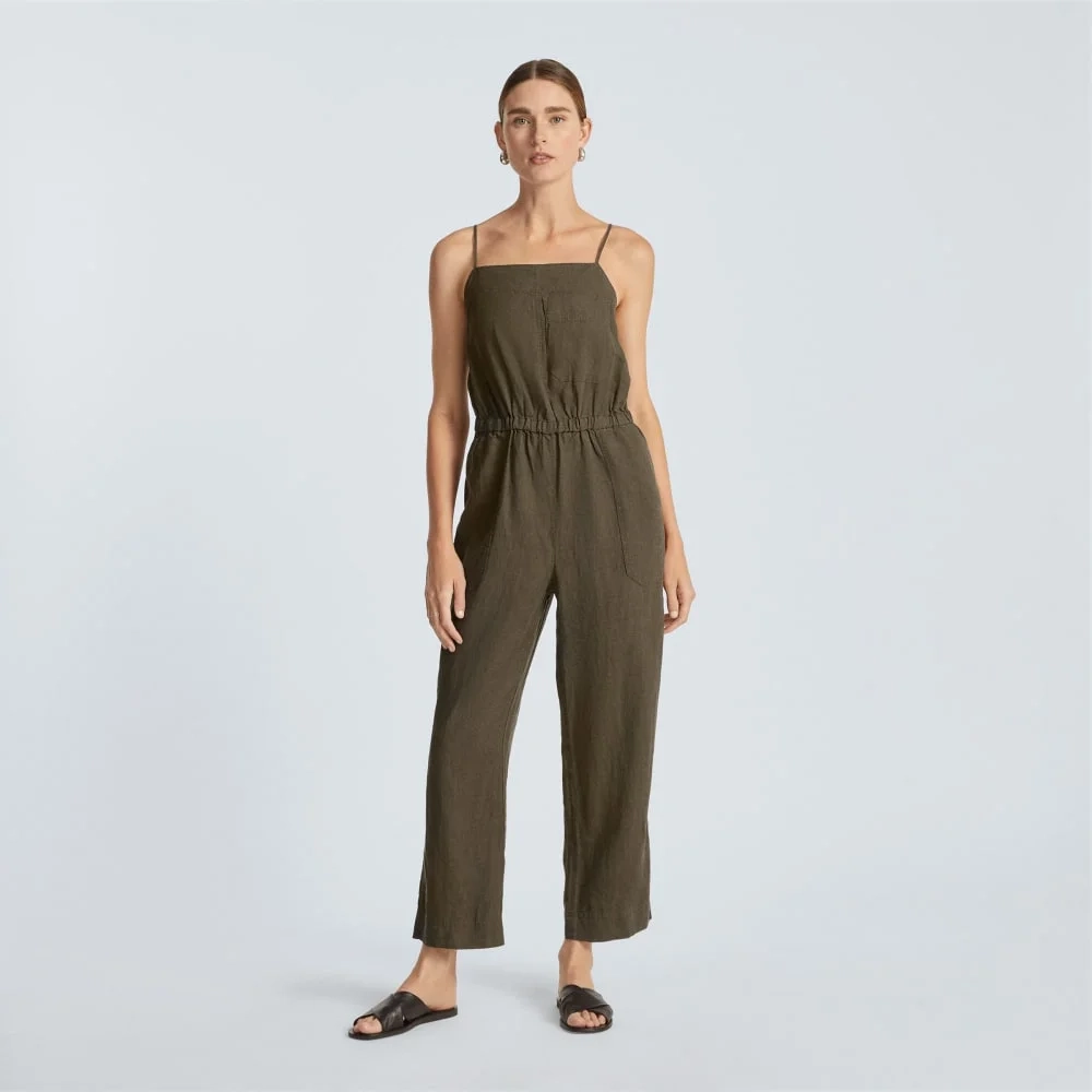 The Linen Shoestring Jumpsuit | Beech (6)